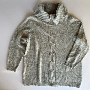 Cotton Blend Tunic Cowl Neck Sweater 1X